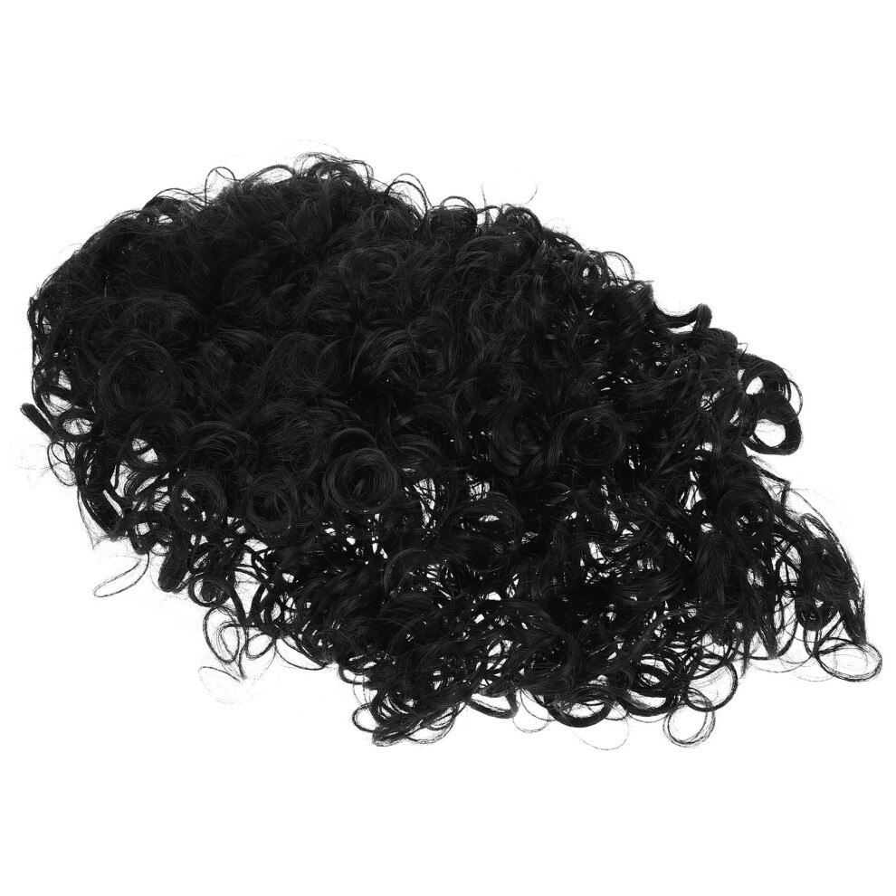 Iplusmile Unisex Black 2Pcs Natural Curl Synthetic Wigs For Cosplay