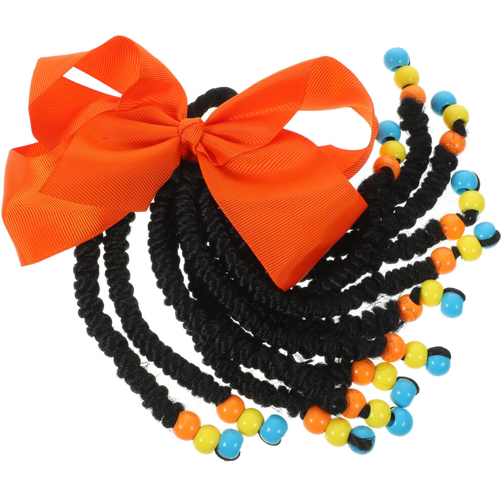 Villcase Unisex 4Pcs Multi Beaded Braided Ponytail Hair Extensions For Women Synthetic