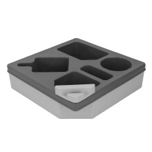 Sofa Cup Holder Tray with Phone Stand 27.5x27.5x7.5cm Grey