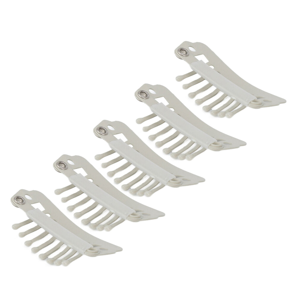 Unisex Cream 50Pcs Stainless Steel Hair Extension Clips 1.1In Beige For Wigs & Diy