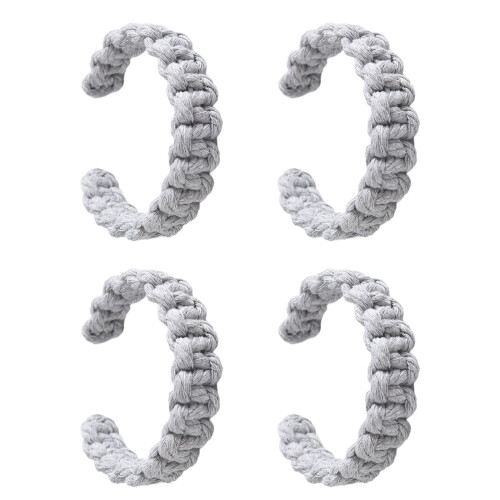 4pcs Scandinavian Designs Curtain Tiebacks Natural-Light Grey
