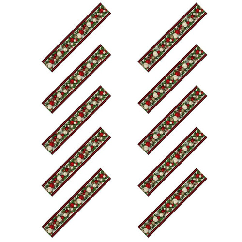 10X Linho Vermelho e Preto Xadrez Xadrez Corredor de Mesa de Natal 72 Polegadas Longa Sazonal Inverno DecoraçãO de Mesa de Natal