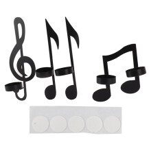 Wandleuchte mit Musiknoten aus schwarzem Eisen (4 Stück)