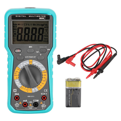 Backlit LCD Display Automotive Multimeter True RMS Digital Multimeter For Continuity Test Diode Capacitance Measurement Overload Protection Auto