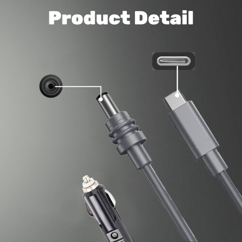 Câble d'alimentation DC Type-C 65W PD IP68 noir 3m 2
