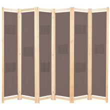 Biombo separador de ambiente divisória de separação decoração móvel 6 painéis marrom 240 x 170