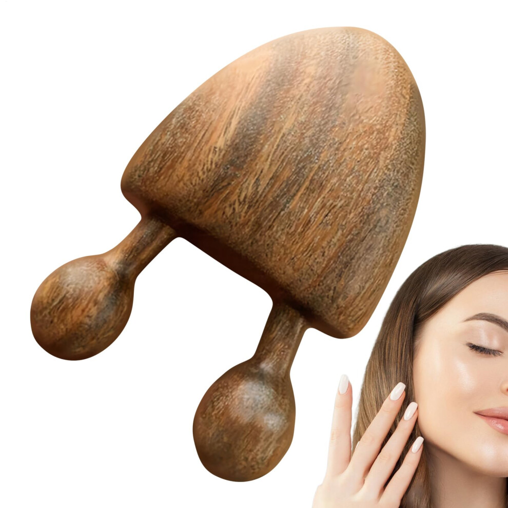 Wood Scalp and Eye Massager Natural Sandalwood Tool for Facial Headache and Relaxation