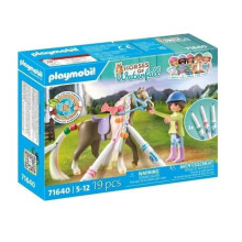 PLAYMOBIL 71640 Reiterin mit ausmalbaren Pferdemähne, Wasserfall-Pferde, 19 Teile Ab 5 Jahren