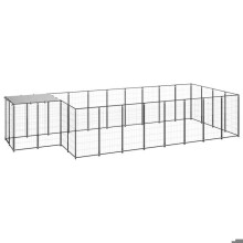 Cercado externo para cães em aço preto 10,89 m² 110 cm 02_0000486