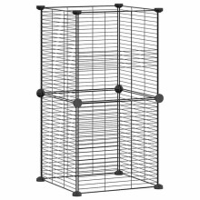 Gaiola para animais de estimação com 8 painéis 35 x 35 cm aço preto 02_0041601