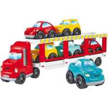 Caminhão transportador de automóveis ECOIFFIER - Abrick - Transporta 6 carros em 2 andares - Vermelho - A partir de 18 meses