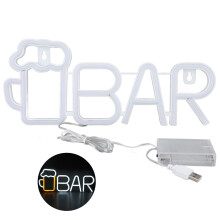 Bar Neon Sign LED Light for Wall Decor USB Powered Neon Bar Signs Battery Operated Adjustable Brightness Beer Neon Signs Safe and Eco-Friendly