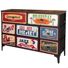 Comò - AKTIVE - Vintage - 8 Cassetti - 103x30x77 cm - Metallo Nero