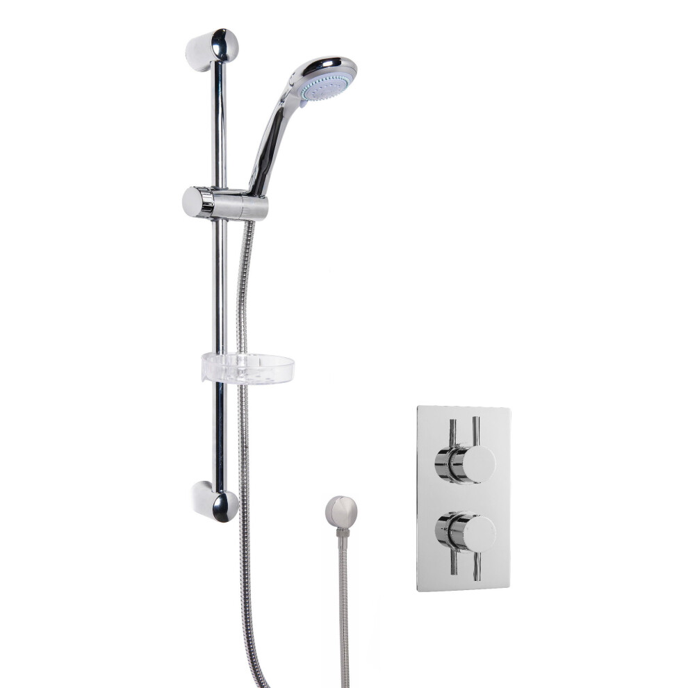 Balterley Shower Bundle Concealed Round Twin Valve & Slide Rail Shower Kit - Chrome