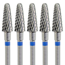 5 Pack 5.0mm Cone Carbide Nail Drill Bit Medium Grit 3/32 Shank for Gel Acrylic Fast Removal