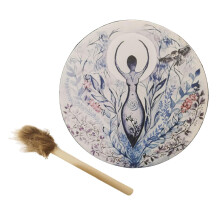 Shaman Drum with Drumstick Decorative Collectble for Children Home Dec