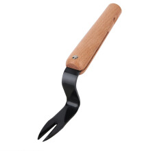 Manual Weeder Tool, Wooden Handle Puller, Curved Weeding Tool For Hassle-Free Lawn Maintenance, Deep-Rooted Weeds Extractor, Ergonomic Handle