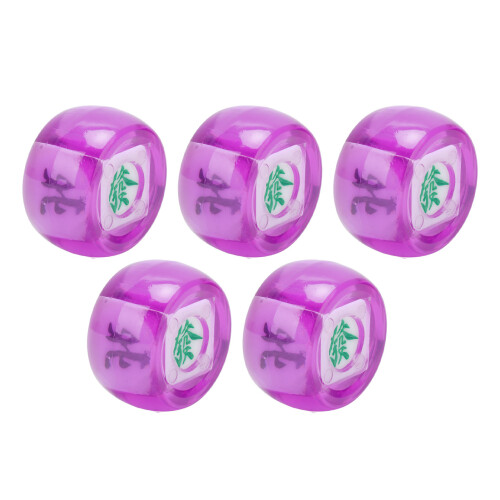 5Pcs Purple Mahjong Wind Direction Dice, 4.2cm Plastic Game Set