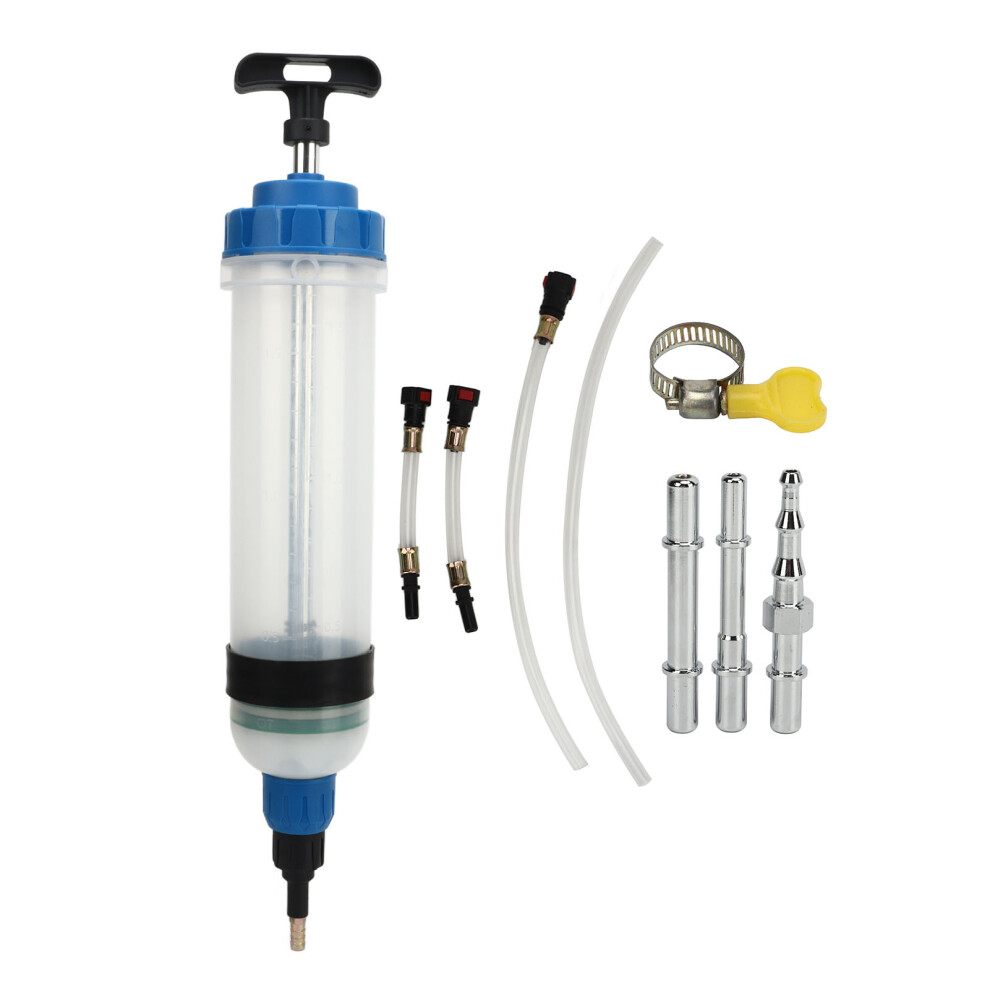 High Capacity Fluid Dispensing Syringe, Automotive Fluid Extractor With Twist Valve Control Dual Seal Piston Leak Free Manual Suction Pump Corrosion 9437117389734