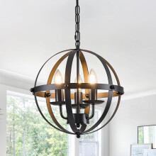 Ganeed Pendant Light Industrial Globe Pendant Lighting Vintage Chandelier Spherical Hanging Ceiling Fixture
