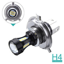 H4 3030 LED Motorcycle Headlight 6500K 12-24V 18W White Light