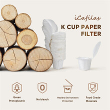 150 PièCes Café Filtre Papier Tasse de Qualité Alimentaire Filtre Porte-Papier Machine à Café Papier Filtre Capsule K Tasse avec Couvercle