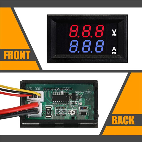 6Pcs Digital Voltmeter Ammeter  100V 10A  Red LED Current Voltage Meter Tester Dual Display Panel for Automobile 1