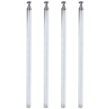 4 Pcs 96cm Length 7 Section Telescoping Stainless Steel AM FM Radio TV Antenna