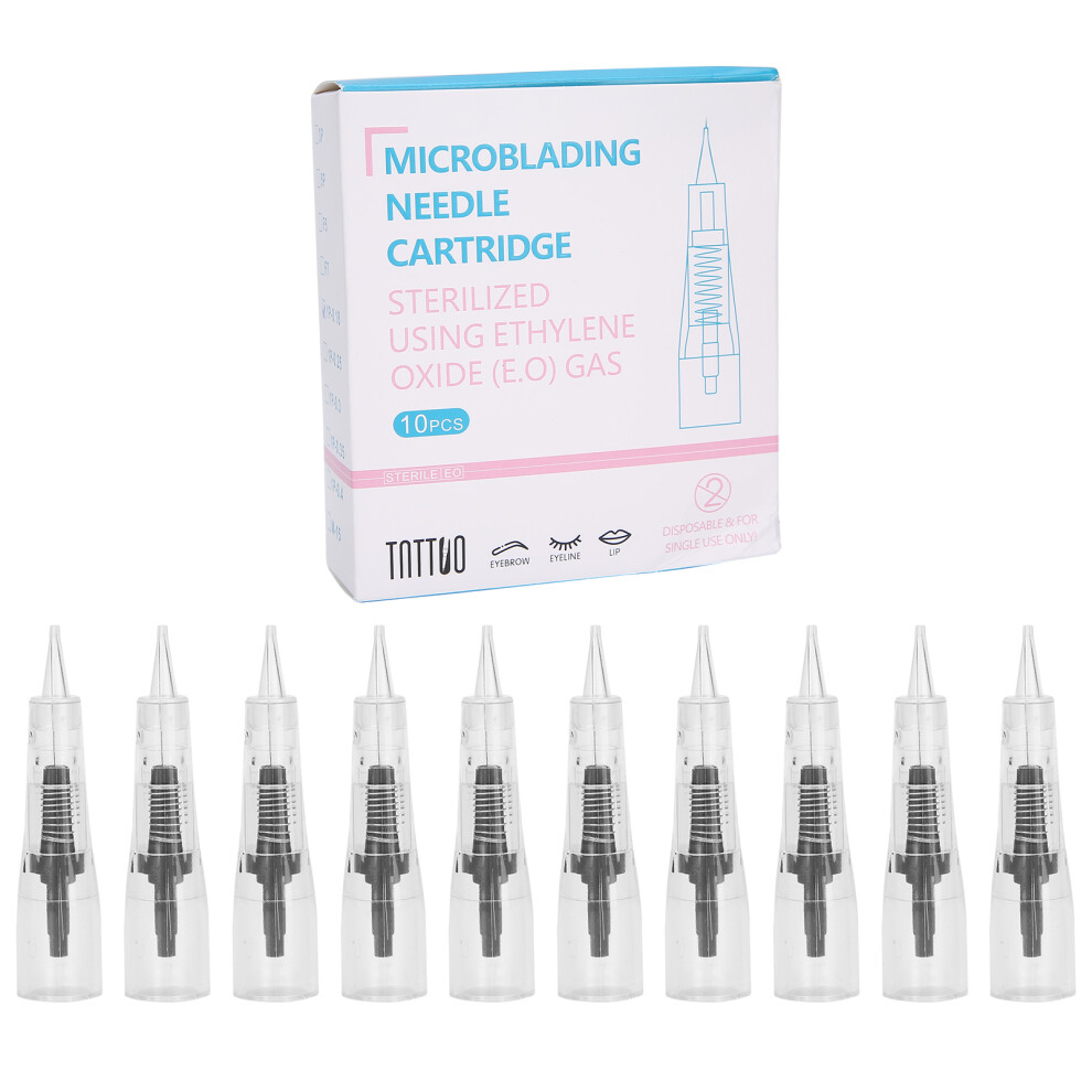 With Expiration Date Lot Number Bayonet Needle Pre Sterilized Permanent Makeup Cartridge Microshading Cartridge Needles High Density Polyethylene Sta
