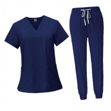 2xFemale Scrub Set Machine Washable Nurse Work Clothing for Beauty Sal