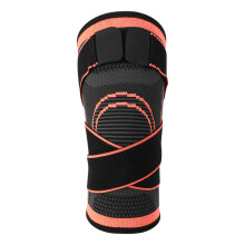 Ginocchiera compressiva con supporto rotuleo in tessuto traspirante, adatta a tutti i tipi di ginocchio.
