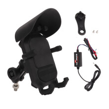 Motorcycle Phone Holder, High Speed Secure Lock & One Handed Operation, Waterproof & Sun Anti-Theft Handlebar Clamp for Bikes, Secure Grip