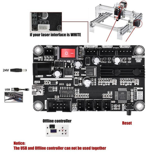 2 Axis Controller CNC Laser-Engraver GRBL Control Board Offline Controller USB Port Controller Card 2 Axis Control Panel 2