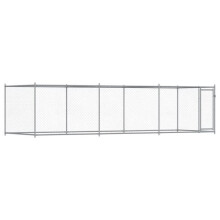 Cerca para cachorro com porta 6 x 2 x 1,5 m aço galvanizado cinza 02_0041620
