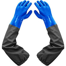 Lange Rubberen Handschoenen, Lange Waterdichte Handschoenen en Waterdichte Handschoenen voor Intensief Gebruik voor Schadelijk en Zuur Werk