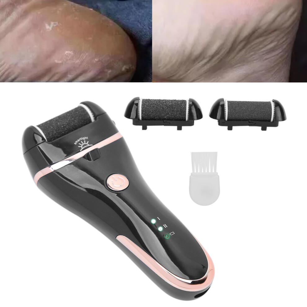 Black Rechargeable Electric Foot Callus Remover With 1200Mah Battery