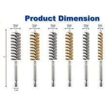 12Pc Wire Bore Brush Bore Cleaning Brush Brush Set Brosse TorsadéE en Fil D'Acier Inoxydable pour Perceuse à Percussion en 6 Tailles
