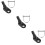 6Pièces Fixation Remorque Acier Nylon Noir Compatible 9