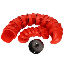 8 Ports Rainproof Poultry Feeder Kit for Chicken and Duck Red