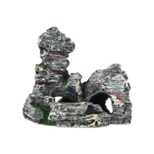2Stk Fischbecken Dekor Berg Aus Resin, Graue Künstliche Felsen