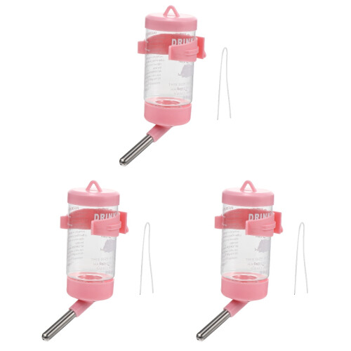 6Stk Langlebiger Hamster Trinkspender Aus Hochwertigem Material Rosa 2