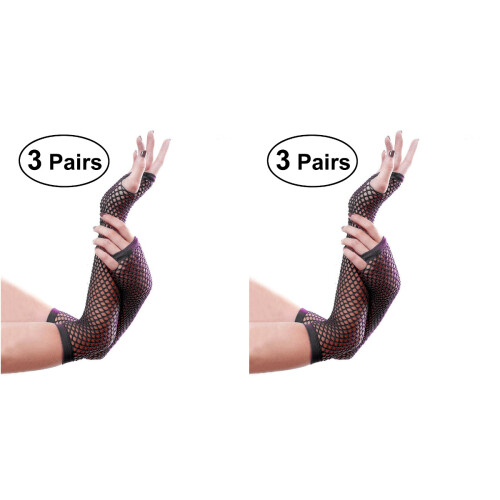 6Paare Fingerlose Damen Nylon Gothic 1