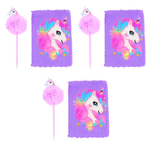 6Stk Plüsch Tagebuch Einhorn Muster Schreibheft Für 2