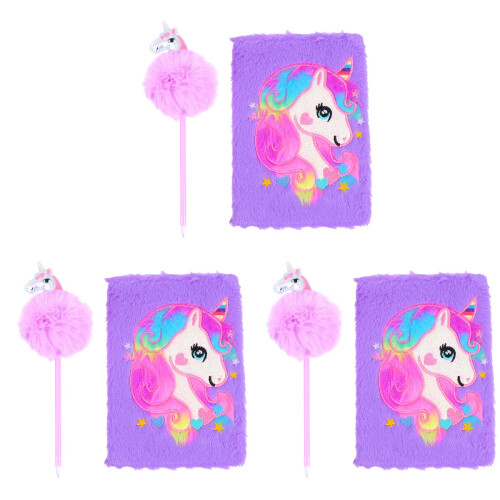 6Stk Plüsch Tagebuch Einhorn Muster Schreibheft Für 1