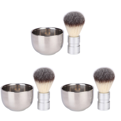 6Stk Bartbürste Für Männer, Langlebig, Metallgriff, Schüssel 1