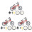 3Sets Mini Mtb Finger Bikes Rot Spielzeug Und Schreibtischmodell 2