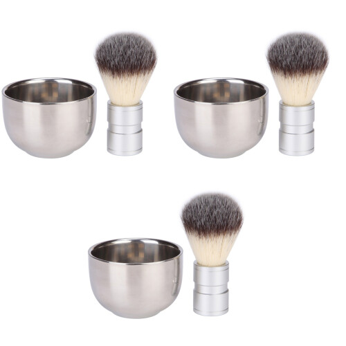 6Stk Bartbürste Für Männer, Langlebig, Metallgriff, Schüssel 2
