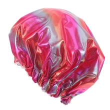 3Pièces Bonnet De Douche Étanche Rose En Polyester Durable Pour Femmes
