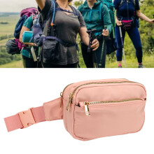 Large Capacity Pink Oxford Cloth Hip Bum Chest Bag 20.5x14cm