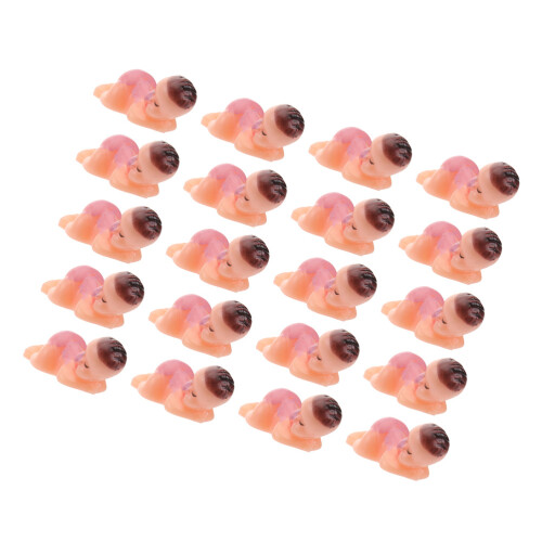 250Pièces Mini Figurines Bébé Rose Plastique Décorations Artisanales